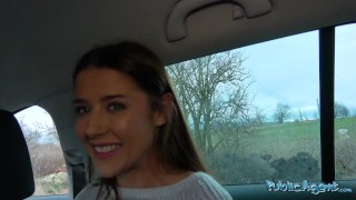 PublicAgent – shy brunette with perfect body has perfect pussy that gets soaked and creamy having public sex with stranger